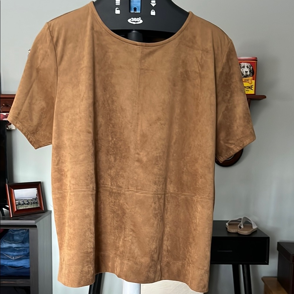 J Jill Tan Suede Shirt